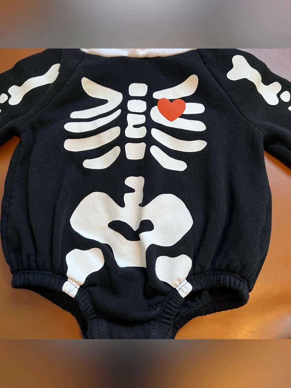 Old Navy Baby Skeleton Hooded Bubble Romper 6-12M Halloween Costume